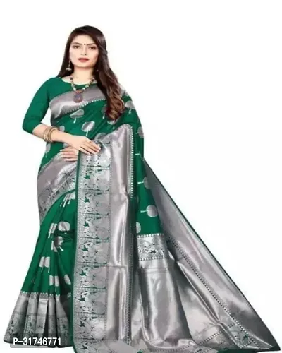 Latest Beautiful Cotton Saree with Blouse piece-thumb0