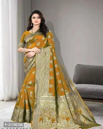 Latest Beautiful Cotton Saree with Blouse piece-thumb0