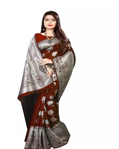 Beautiful Art Silk Saree With Blouse Piece For Women