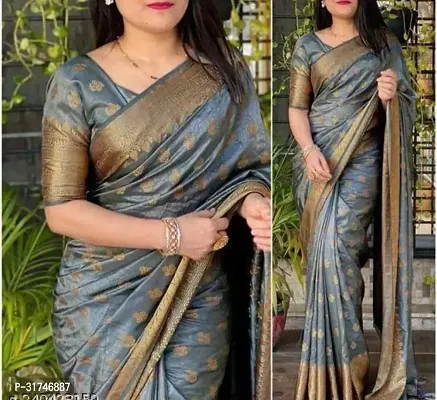 Latest Beautiful Cotton Saree with Blouse piece-thumb0