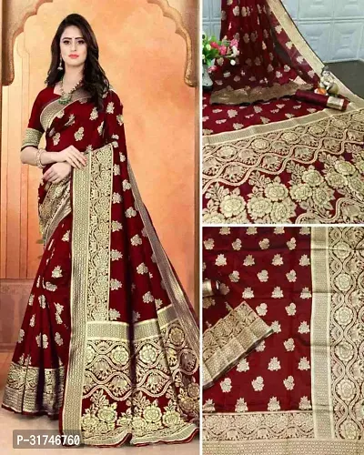 Latest Beautiful Cotton Saree with Blouse piece-thumb0