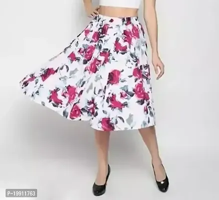 Elegant Crepe Printed Skirts For Women-thumb0
