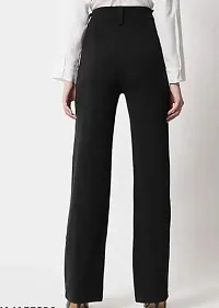 Elegant Cotton Blend Solid Trousers For Women- Pack Of 2-thumb1