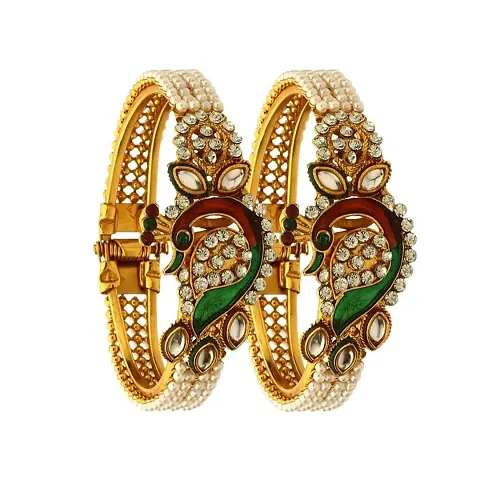 Traditional Golden AD Stone Bangles