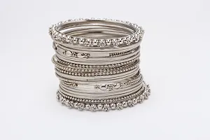 Elegant Multicoloured Oxidised Gold American Diamond Bangles/ Bracelets For Women-thumb2