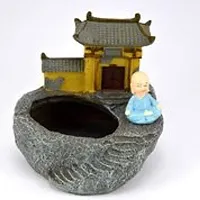 GreyFOX || Handmade Cute Resin Monk Home Multipurpose Pot || Succulent Pot Indoor || Desktop Flower Planter || Home Decor-thumb1