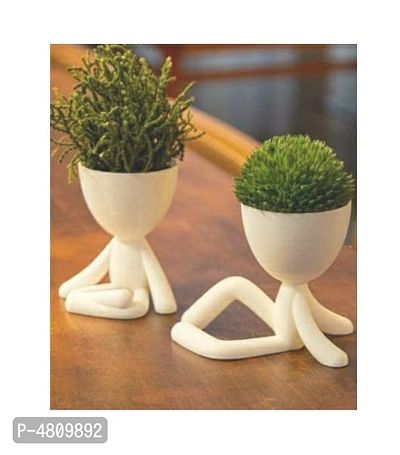 GreyFOX || Handmade Cute Resin Yoga Multipurpose Pot || Succulent Pot Indoor || Desktop Flower Planter || Home Decor