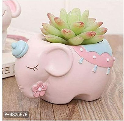 GreyFOX || Handmade Cute Resin Pink Elephant Multipurpose Pot || Succulent Pot Indoor || Desktop Flower Planter || Home Decor