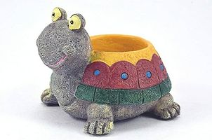 GreyFOX || Handmade Cute Resin Multicolor Tortoise Multipurpose Pot || Succulent Pot Indoor || Desktop Flower Planter || Home Decor-thumb1