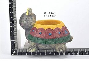 GreyFOX || Handmade Cute Resin Multicolor Tortoise Multipurpose Pot || Succulent Pot Indoor || Desktop Flower Planter || Home Decor-thumb3
