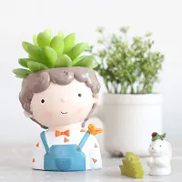 Set of 3 Resin Pot Cute Girls || Succulent Pot Indoor || Desktop Flower Planter || Home Decor Garden || Without Plant-thumb2