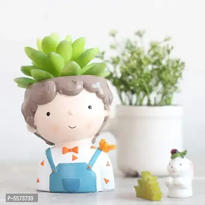 Set of 3 Resin Pot Cute Girls || Succulent Pot Indoor || Desktop Flower Planter || Home Decor Garden || Without Plant-thumb3