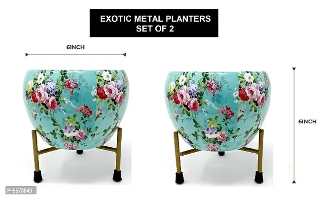 High Finish Exotic 6 inches Metal Combo Multipurpose Pot || Succulent Pot Indoor || Desktop Flower Planter || Home Deacute;cor Garden || Without Plant