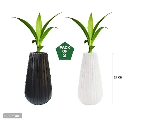 Plastic Omega Pot | Set of 2 Planter, (9cm x 6cm x 20cm)-thumb0