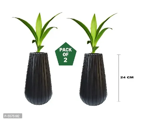 Plastic Omega Pot | Set of 2 Planter, (9cm x 6cm x 20cm)