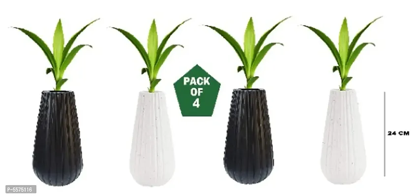 Plastic Omega Pot | Set of 4 Planter, (9cm x 6cm x 20cm)