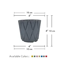 GreyFOX || Solitaire Pot 4 Inch in Multicolor Pack of 3|| Durable Plastic, without Plant (Available in assorted colors)-thumb1