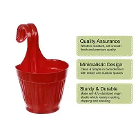 GreyFox Lily Railing Plastic Pots For Outdoor Decor. Available in Assoted Colors. Pack of 3-thumb3