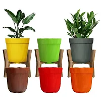 GreyFOX || Premium Quality 5inch RIM Planter for Home  Garden Decoration - Pack of 5-thumb1