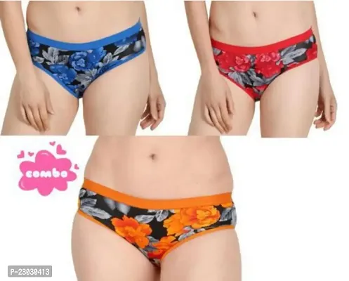Brassy woman floral printed panty pack of 3-thumb0