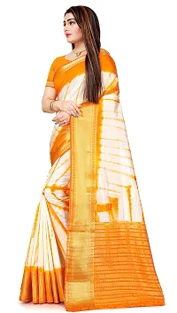 Feeya Fashion Women's Banarasi Nylon Saree With Blouse Piece (ff-saboori1_Yellow)-thumb3