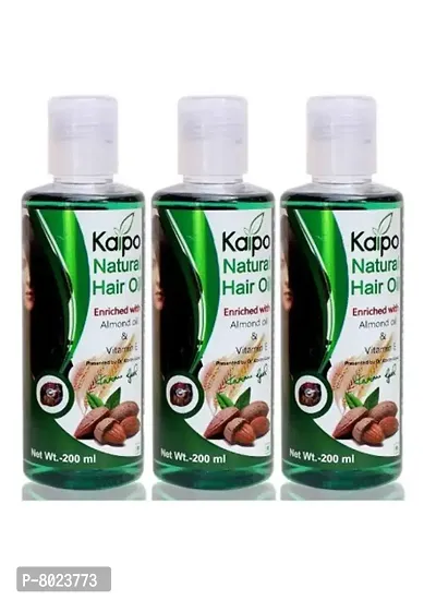 Natural Hair Oil - A Natural, Non Greasy, Non Sticky  Nourishing Hair Oil, Enriched with Almond Oil  Vitamin E - 600 ml ( Pack of 3 )