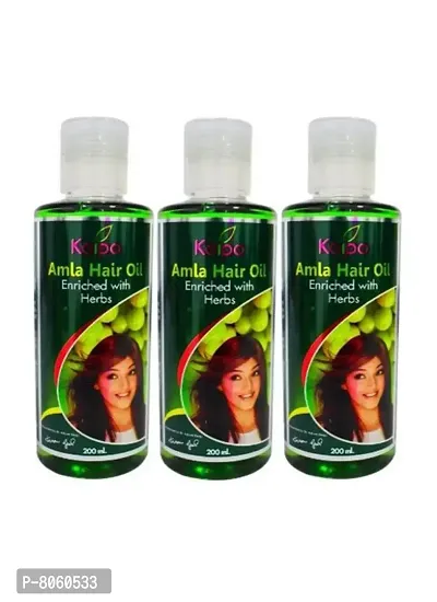 Kaipo Amla Hair Oil - Natural and Non sticky fragrant hair oil Enriched with Herbs and Amla - 600 ml ( Pack of 3 )