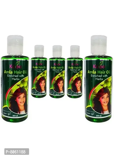 Kaipo Amla Hair Oil - Natural and Non sticky fragrant hair oil Enriched with Herbs and Amla - 1000 ml ( Pack of 5 )