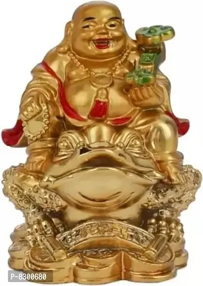 Laughing Buddha on Dragon for Good Fortune, Luck, Heath, Wealth and Prosperity - 8 cm