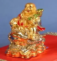 Laughing Buddha on Dragon for Good Fortune, Luck, Heath, Wealth and Prosperity - 8 cm-thumb3