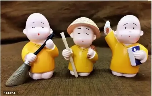 Handcrafted Little Monk Set | For Wealth, Success, Health, Home and office Decor - 7 cm-thumb3