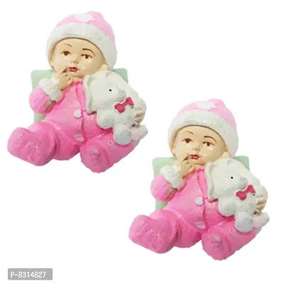Handicraft New Born baby Set of 2 Pieces Showpiece | Best Showpiece gift for New born baby, Kids and Children | Feng Shui showpieces for wishing Good Luck and Happiness | For Home Decor - 12 cm