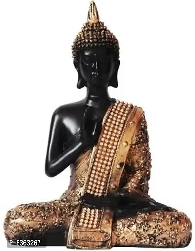 Golden Handcrafted Buddha | Meditation Relaxing Buddha Statue for Good Luck, Positive Fortune, Success and Prosperity | Decorative Showpiece for Gift, Home and Office Decoration - 20 cm-thumb0
