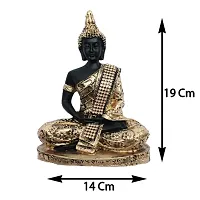 Golden Handcrafted Buddha | Meditation Relaxing Buddha Statue for Good Luck, Positive Fortune, Success and Prosperity | Decorative Showpiece for Gift, Home and Office Decoration - 19 cm-thumb2