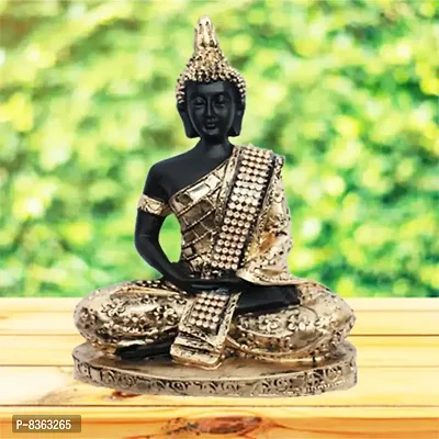 Golden Handcrafted Buddha | Meditation Relaxing Buddha Statue for Good Luck, Positive Fortune, Success and Prosperity | Decorative Showpiece for Gift, Home and Office Decoration - 19 cm-thumb4