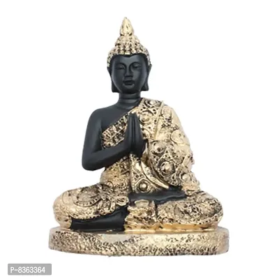 Golden Handcrafted Buddha | Meditation Relaxing Buddha Statue for Good Luck, Positive Fortune, Success and Prosperity | Decorative Showpiece for Gift, Home and Office Decoration - 18 cm