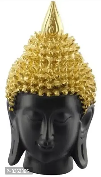Golden Handcrafted Face Buddha | Meditation Relaxing Buddha Statue for Good Luck, Positive Fortune, Success and Prosperity | Decorative Showpiece for Gift, Home and Office Decoration - 18 cm