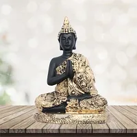 Golden Handcrafted Buddha | Meditation Relaxing Buddha Statue for Good Luck, Positive Fortune, Success and Prosperity | Decorative Showpiece for Gift, Home and Office Decoration - 18 cm-thumb3