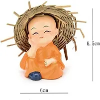 Cap Monk Lamba | Little Monk Doll ornament for Peace and Calm Environment | Great Vastu significance and Decorative Showpiece for Home/Office/Shop Decoration | Auto/Car Dashboard  Diwali - 6.5 cm-thumb1