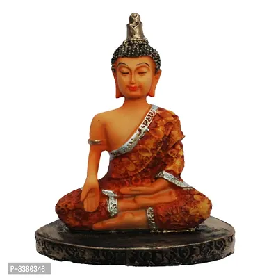Coloured Handcrafted Buddha Showpiece | Meditation Relaxing Buddha Statue for Good Luck, Positive Fortune, Success and Prosperity | Decorative Showpiece for Gift, Home and Office Decoration - 18 cm