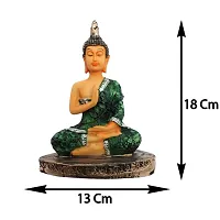 Coloured Handcrafted Buddha Statue | Meditation Relaxing Buddha Statue for Good Luck, Positive Fortune, Success and Prosperity | Decorative Showpiece for Gift, Home and Office Decoration - 18 cm-thumb2