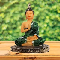Coloured Handcrafted Buddha Statue | Meditation Relaxing Buddha Statue for Good Luck, Positive Fortune, Success and Prosperity | Decorative Showpiece for Gift, Home and Office Decoration - 18 cm-thumb3