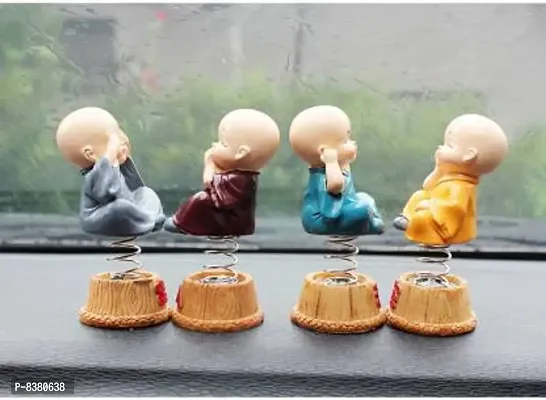 Monk Lamba for Vastu gives Positive Environment | Little Monk Doll ornament for Peace and Calm Environment | Great Vastu significance and Decorative Showpiece for Home Decoration - 10 cm ( Set of 4 )-thumb2
