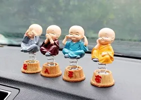 Monk Lamba for Vastu gives Positive Environment | Little Monk Doll ornament for Peace and Calm Environment | Great Vastu significance and Decorative Showpiece for Home Decoration - 10 cm ( Set of 4 )-thumb2