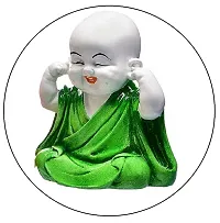 3 Piece Monk Lamba for Vastu Makes Environment Positive | Little Spring Monk Doll ornament for Peace and Calm Environment | Best Vastu significance and Decorative Statue for Home/Office Decor - 10 cm-thumb1
