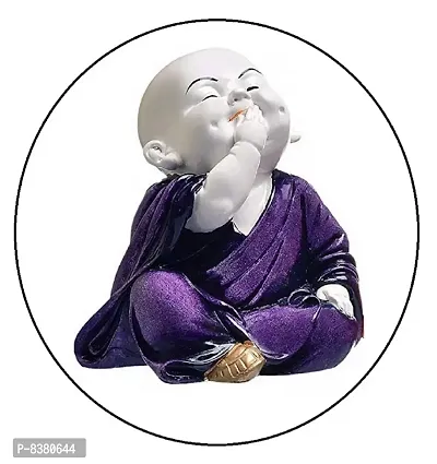 3 Piece Monk Lamba for Vastu Makes Environment Positive | Little Spring Monk Doll ornament for Peace and Calm Environment | Best Vastu significance and Decorative Statue for Home/Office Decor - 10 cm-thumb3