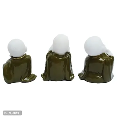 3 Piece Monk Baccha for Vastu Makes Positive Environment | Monk Doll ornament for Peace and Calm Environment | Best Vastu significance and Decorative Showpiece for Home/Office/Shop Decoration - 10 cm-thumb2