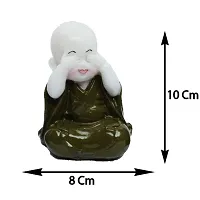 3 Piece Monk Baccha for Vastu Makes Positive Environment | Monk Doll ornament for Peace and Calm Environment | Best Vastu significance and Decorative Showpiece for Home/Office/Shop Decoration - 10 cm-thumb2