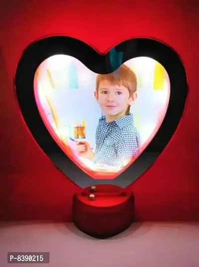 Heart Shape Magic Mirror Photo Frame | Best and Special Photo Frame gift for Valentinersquo;s day, Father, Mother, husband, wife, kids | Can be used and home and office decorati-thumb0