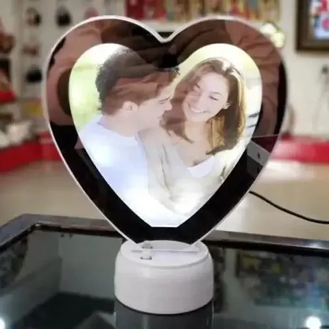 Heart Shape Magic Mirror Photo Frame | Best and Special Photo Frame gift for Valentinersquo;s day, Father, Mother, husband, wife, kids | Can be used and home and office decorati